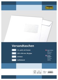 Zeige Details für  IDENA Versandtasche C4 mit Fenster weiss Bild von  IDENA Versandtasche C4 mit Fenster weiss