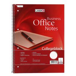 Zeige Details für LANDRÉ Collegeblock Office A4+ kariert Rand links Bild von LANDRÉ Collegeblock Office A4+ kariert Rand links