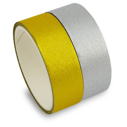 Zeige Details für Glitter Washi-Tapes gold/silber Bild von Glitter Washi-Tapes gold/silber