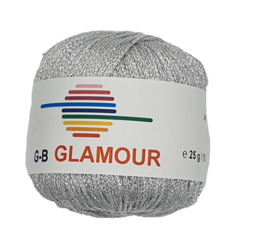 Zeige Details für G-B Glamour Häkelgarn silber mit Glitzereffekt Bild von G-B Glamour Häkelgarn silber mit Glitzereffekt