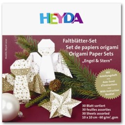 Zeige Details für HEYDA Faltblätterset Engel & Stern Bild von HEYDA Faltblätterset Engel & Stern