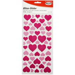 Zeige Details für MEYCO Moosgummi-Sticker Herzen glitter pink Bild von MEYCO Moosgummi-Sticker Herzen glitter pink