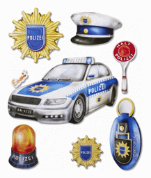 Zeige Details für 3D Sticker XXL "Polizei" Bild von 3D Sticker XXL "Polizei"