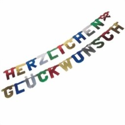 Zeige Details für Grußkette "Herzlichen Glückwunsch"
 Bild von Grußkette "Herzlichen Glückwunsch"