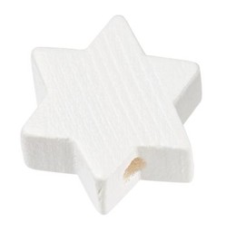 Zeige Details für Schnulli-Holzperle Stern weiss Bild von Schnulli-Holzperle Stern weiss