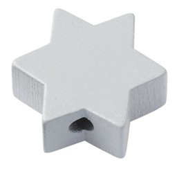 Zeige Details für Schnulli-Holzperle Stern grau Bild von Schnulli-Holzperle Stern grau