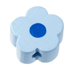 Zeige Details für Schnulli-Holzperle Blümchen hellblau Bild von Schnulli-Holzperle Blümchen hellblau