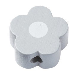 Zeige Details für Schnulli-Holzperle Blümchen grau Bild von Schnulli-Holzperle Blümchen grau