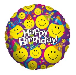 Zeige Details für Folienballon Happy Birthday Smiley Bild von Folienballon Happy Birthday Smiley