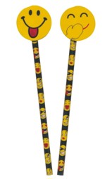 Zeige Details für 2 Bleistifte mit Radiergummi Smiley-Design 2 Bild von 2 Bleistifte mit Radiergummi Smiley-Design 2