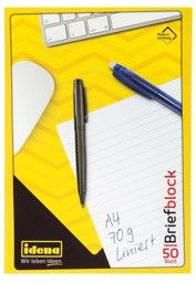 Zeige Details für IDENA Briefblock A4 liniert Bild von IDENA Briefblock A4 liniert