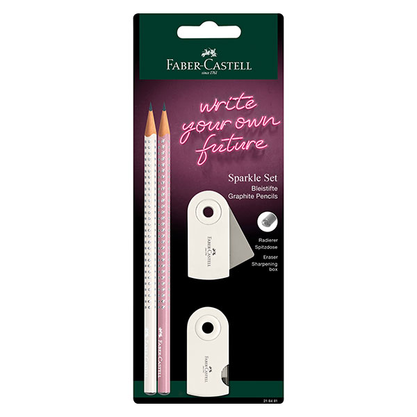 Bild von FABER-CASTELL Schreibset Grip Sparkle rose/coconut milk