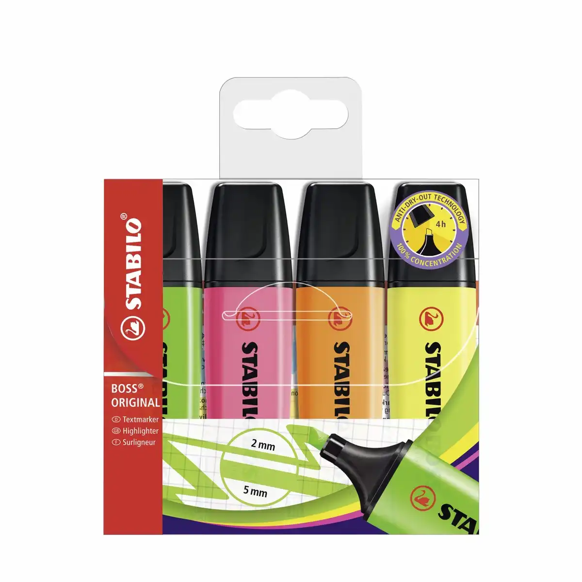 Bild von STABILO® Textmarker BOSS® ORIGINAL, 4er Etui