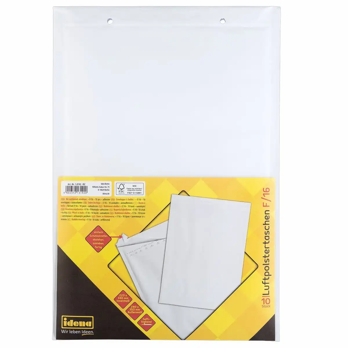 Bild von IDENA Luftpolstertaschen F/16 haftklebend weiß