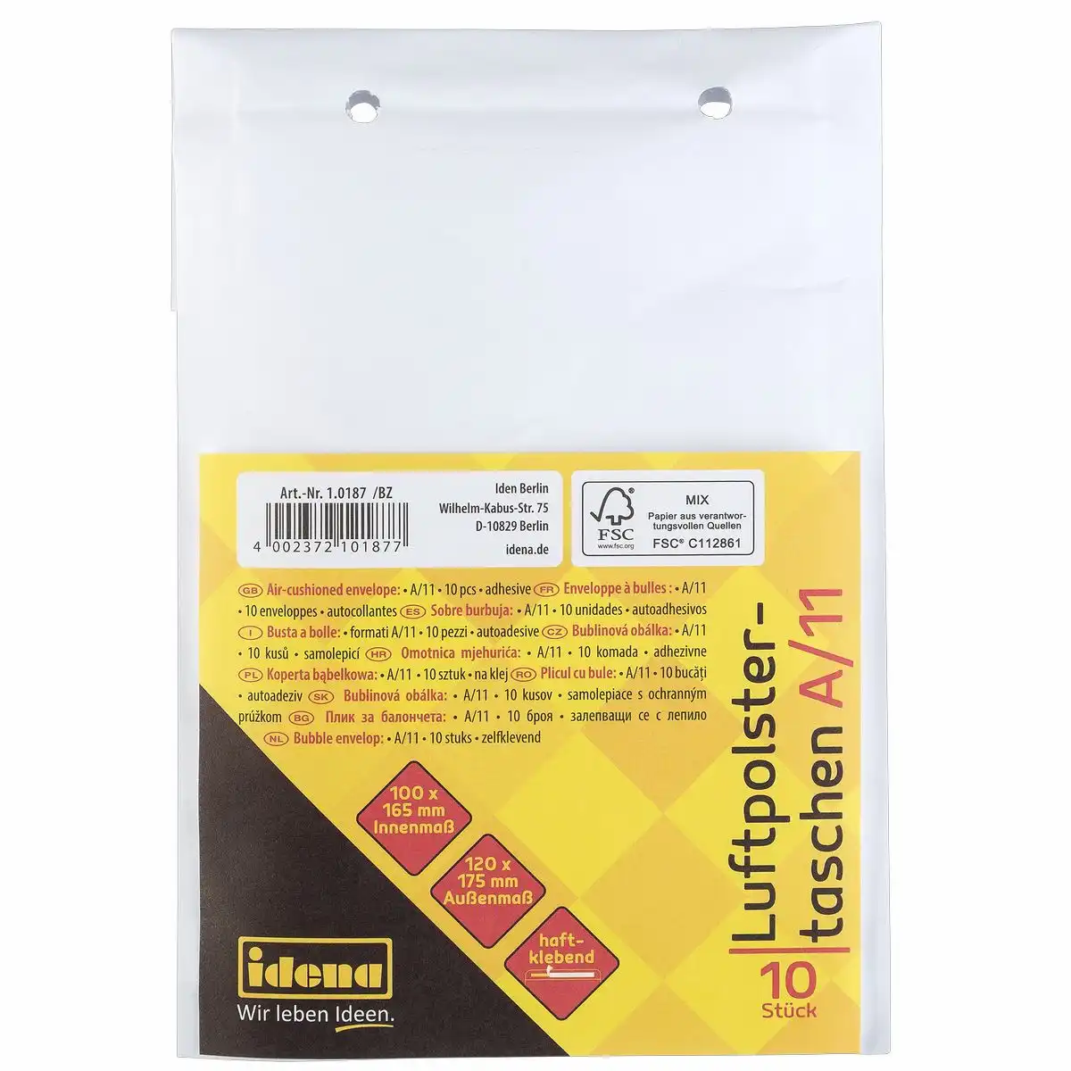 Bild von IDENA Luftpolstertaschen A/11 haftklebend weiß