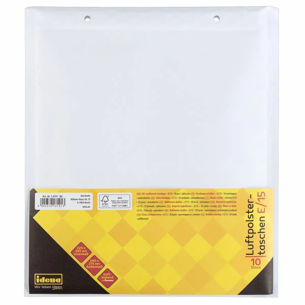 Bild von IDENA Luftpolstertaschen E/15 haftklebend weiß